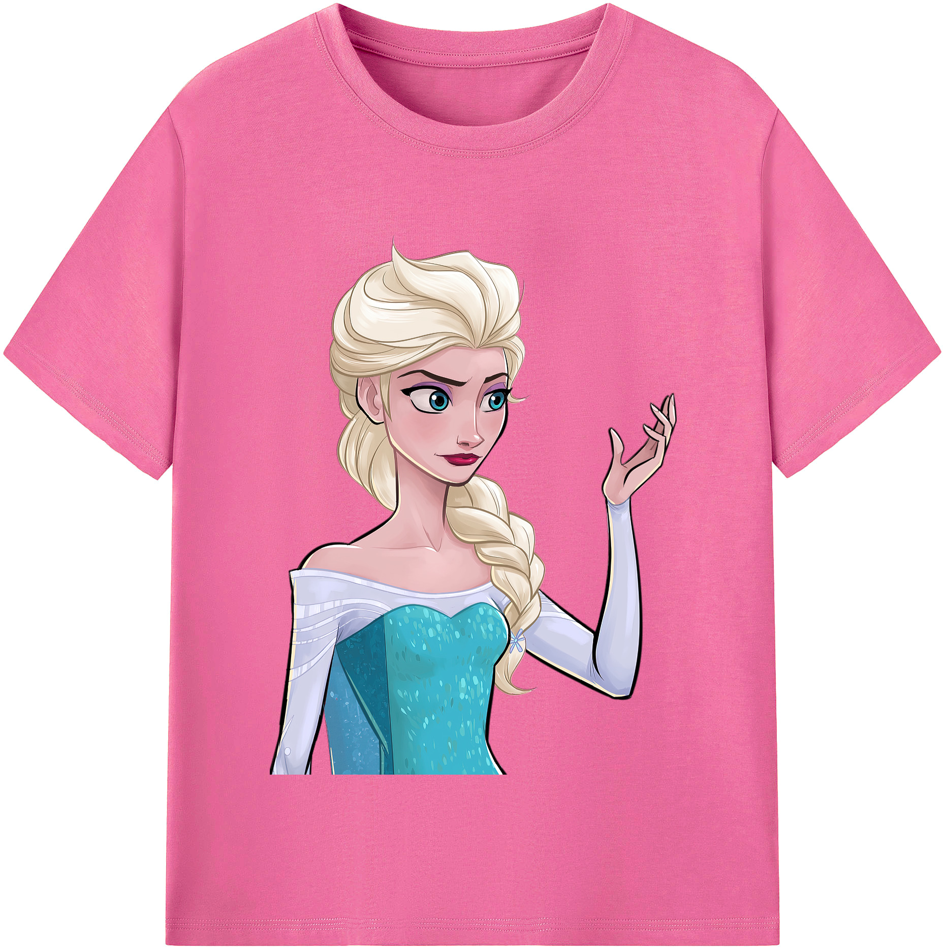 （画像用） アナと雪の女王 アンナ エルサ Frozen Anna Elsa レディースカジュアルプリントTシャツ（綿100％）